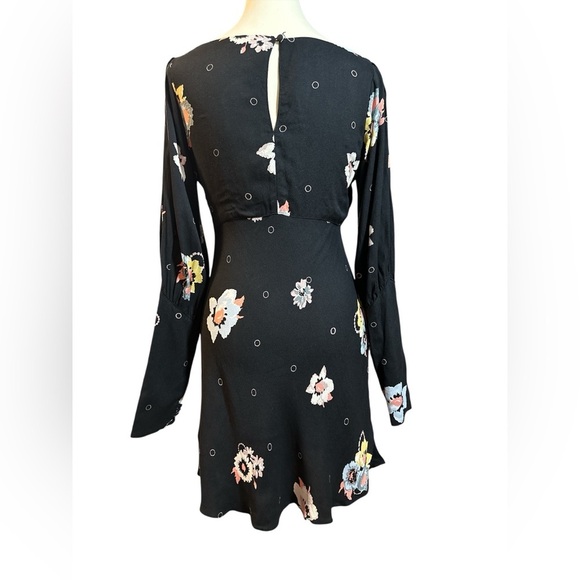 Free People Sunshadows Black Split Sleeve Mini Dress - Picture 7 of 9